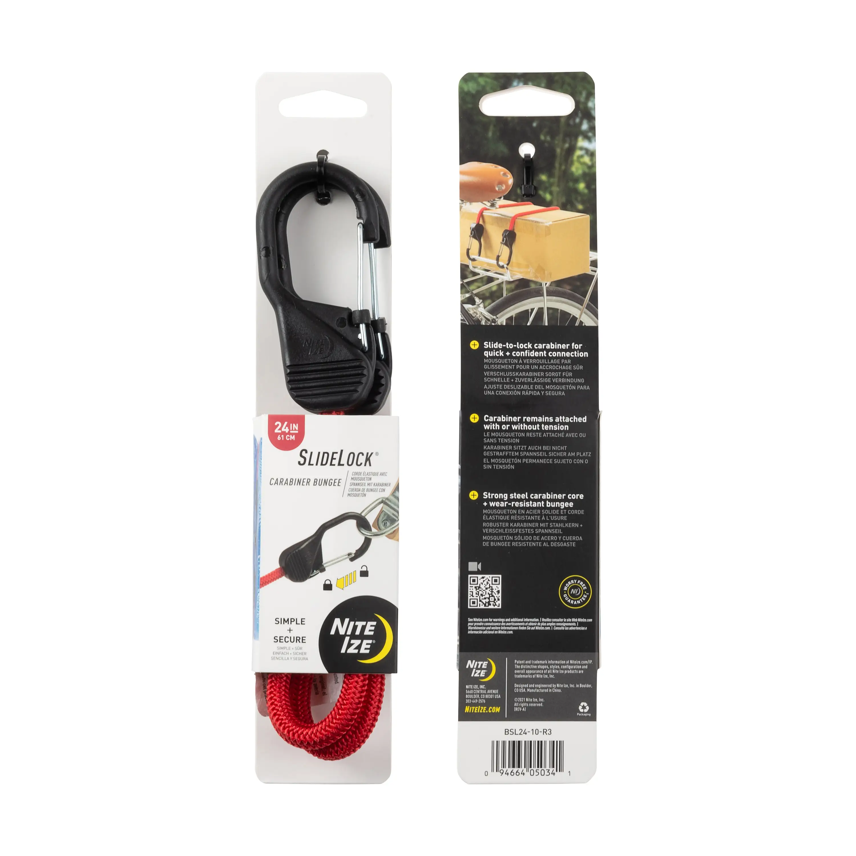 Nite Ize SlideLock Carabiner Bungee 61 cm