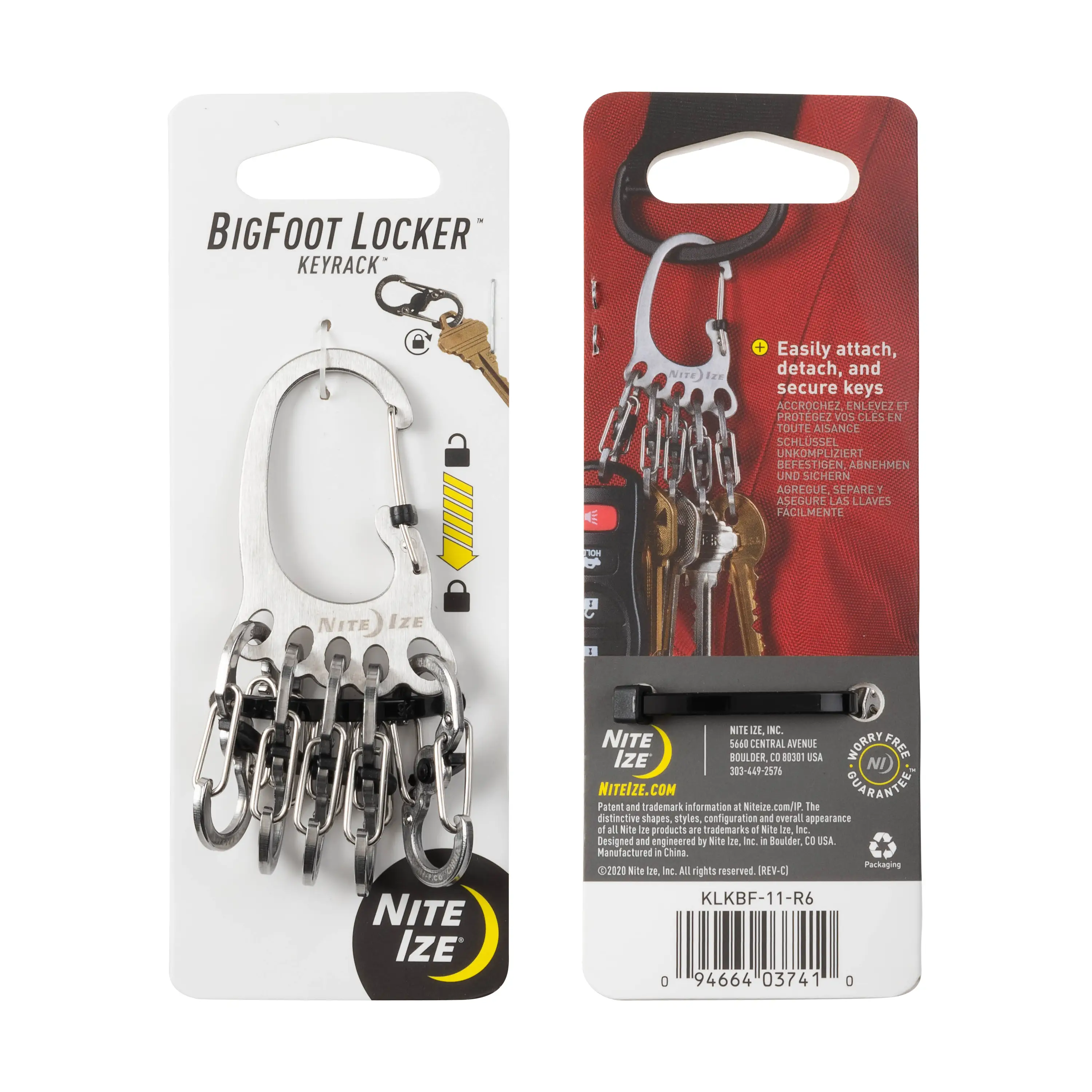 Nite Ize BigFoot Locker KeyRack stříbrná