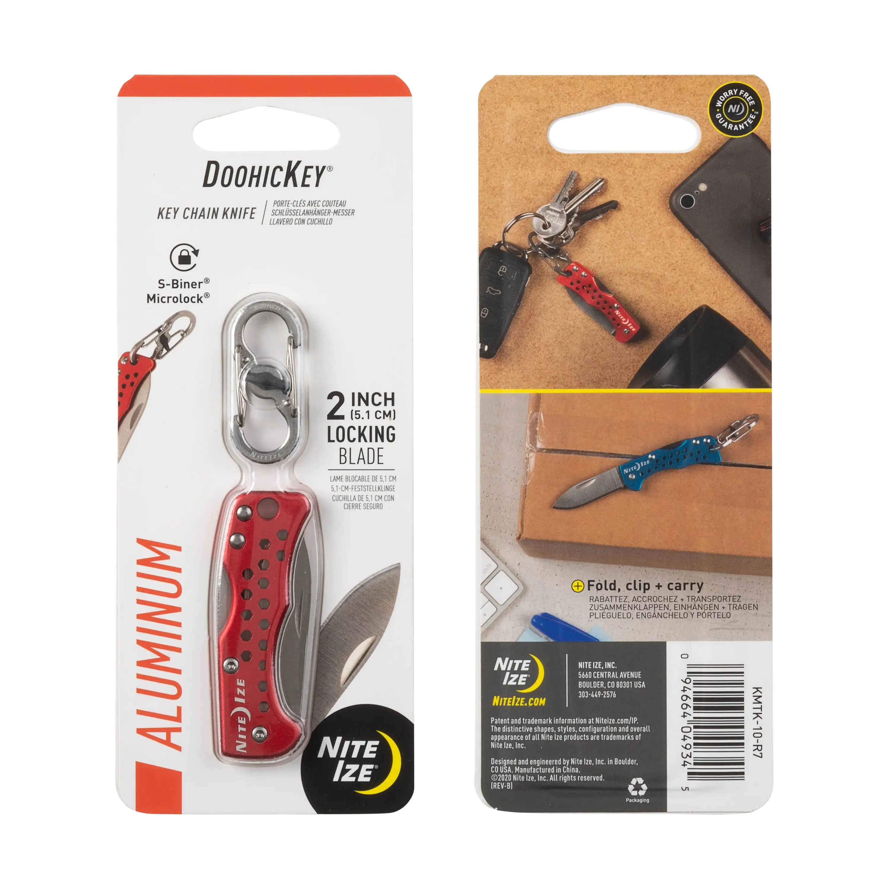 Nite Ize DoohicKeyKey Chain Knife červená