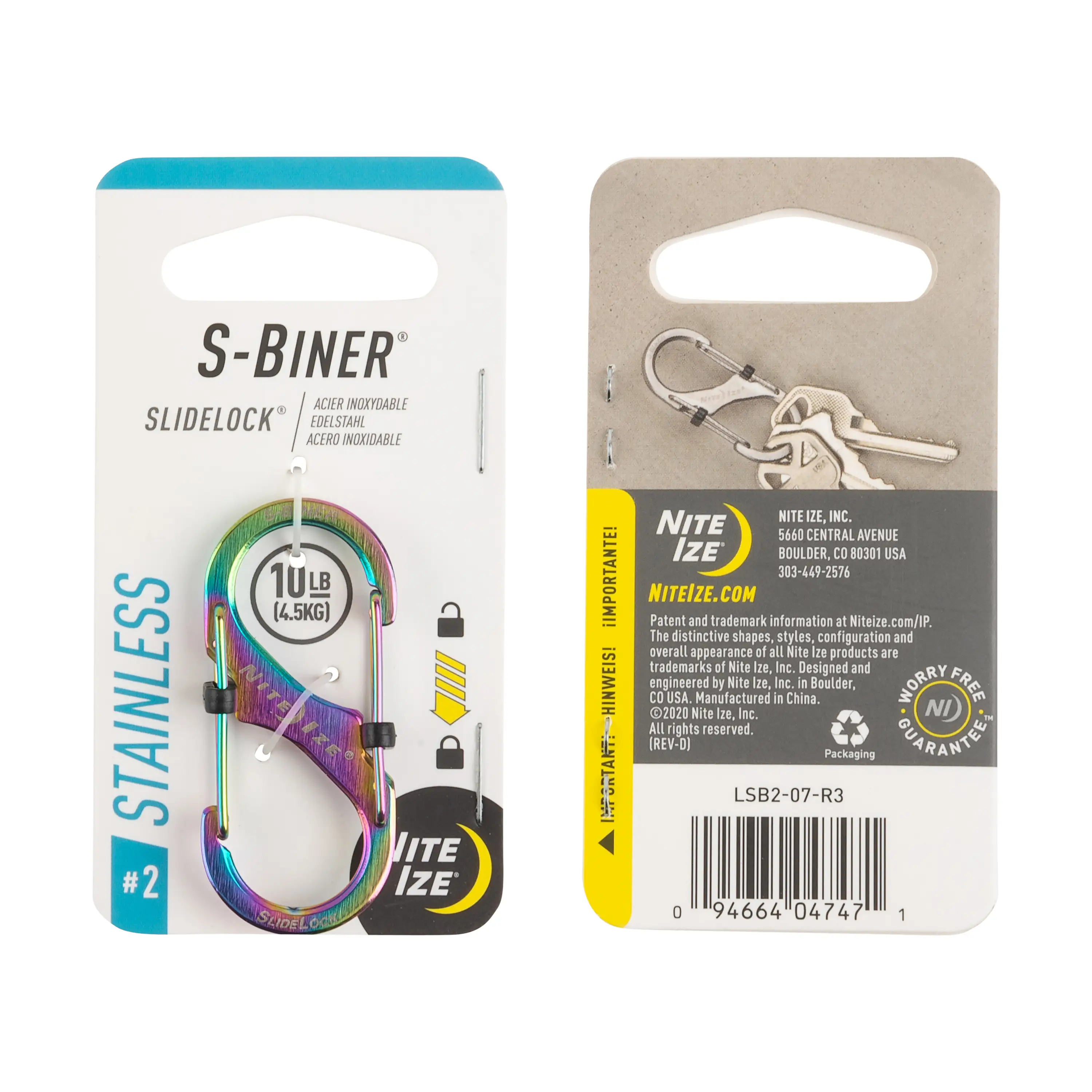 Nite Ize S-BinerSlideLock #2 Spectrum
