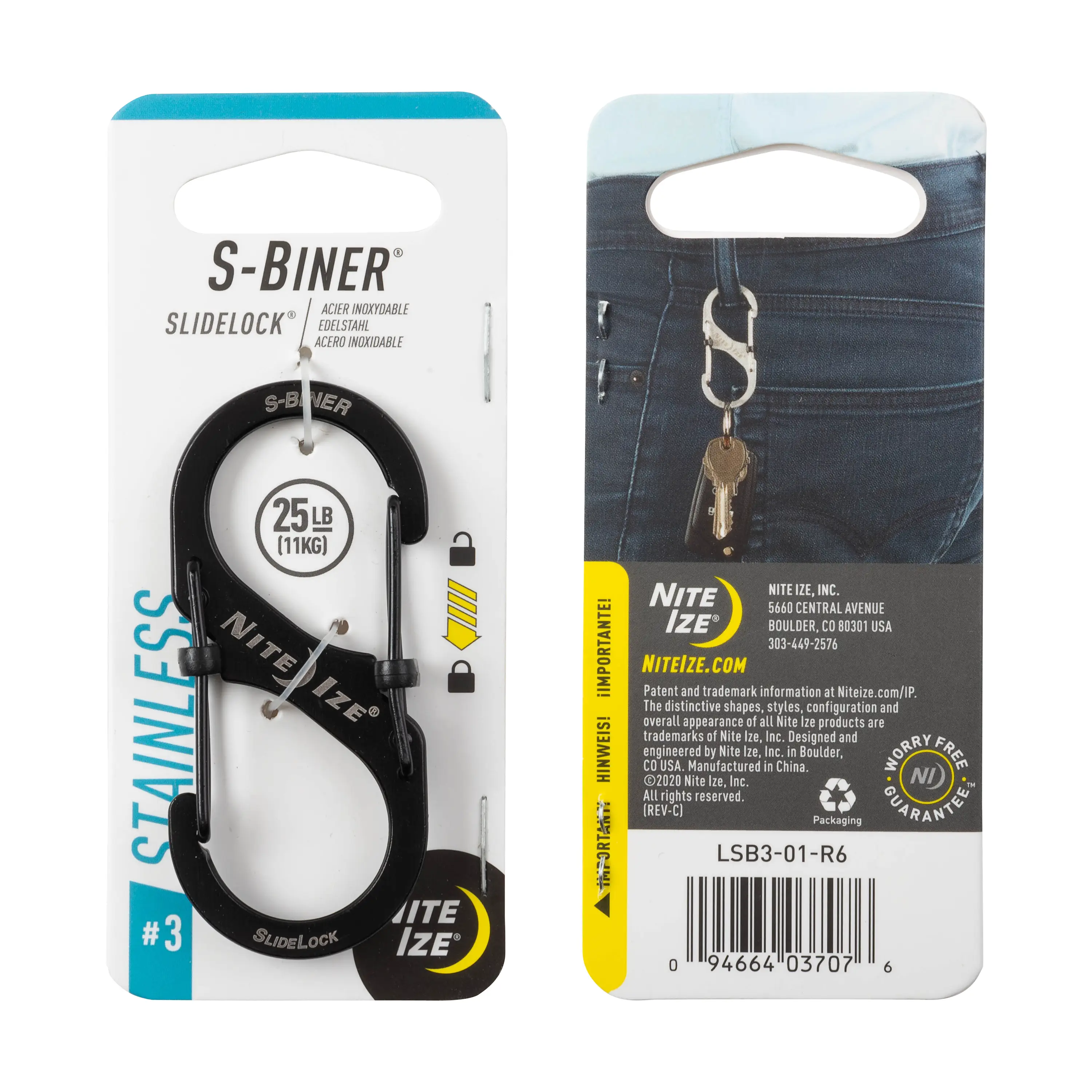 Nite Ize S-Biner SlideLock #3 černá