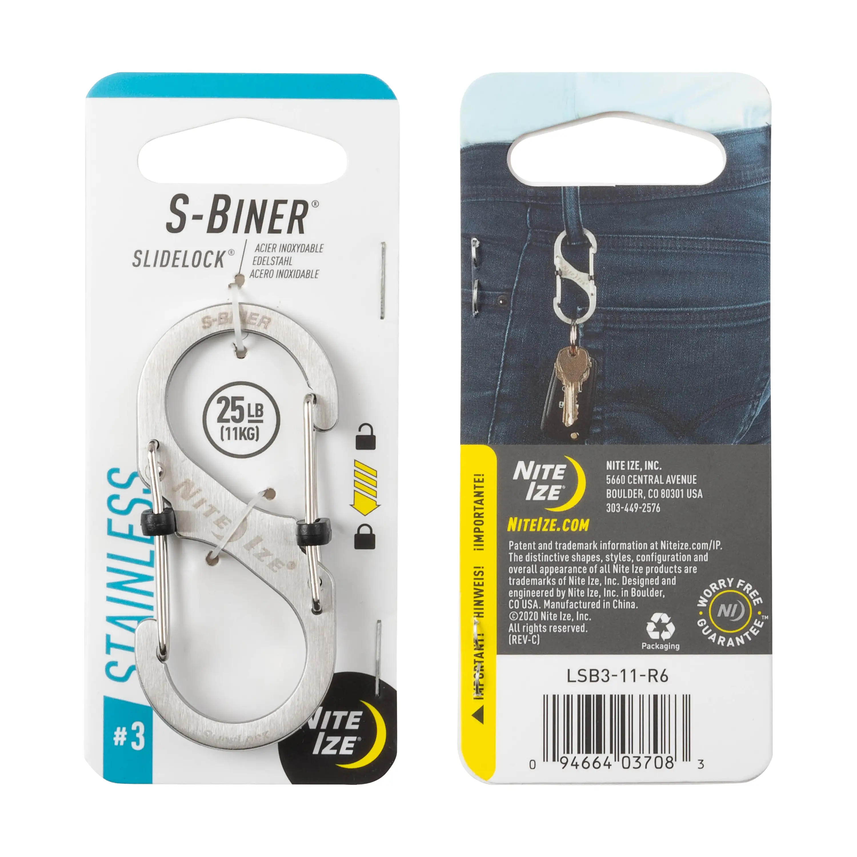 Nite Ize S-Biner SlideLock #3 stříbrná