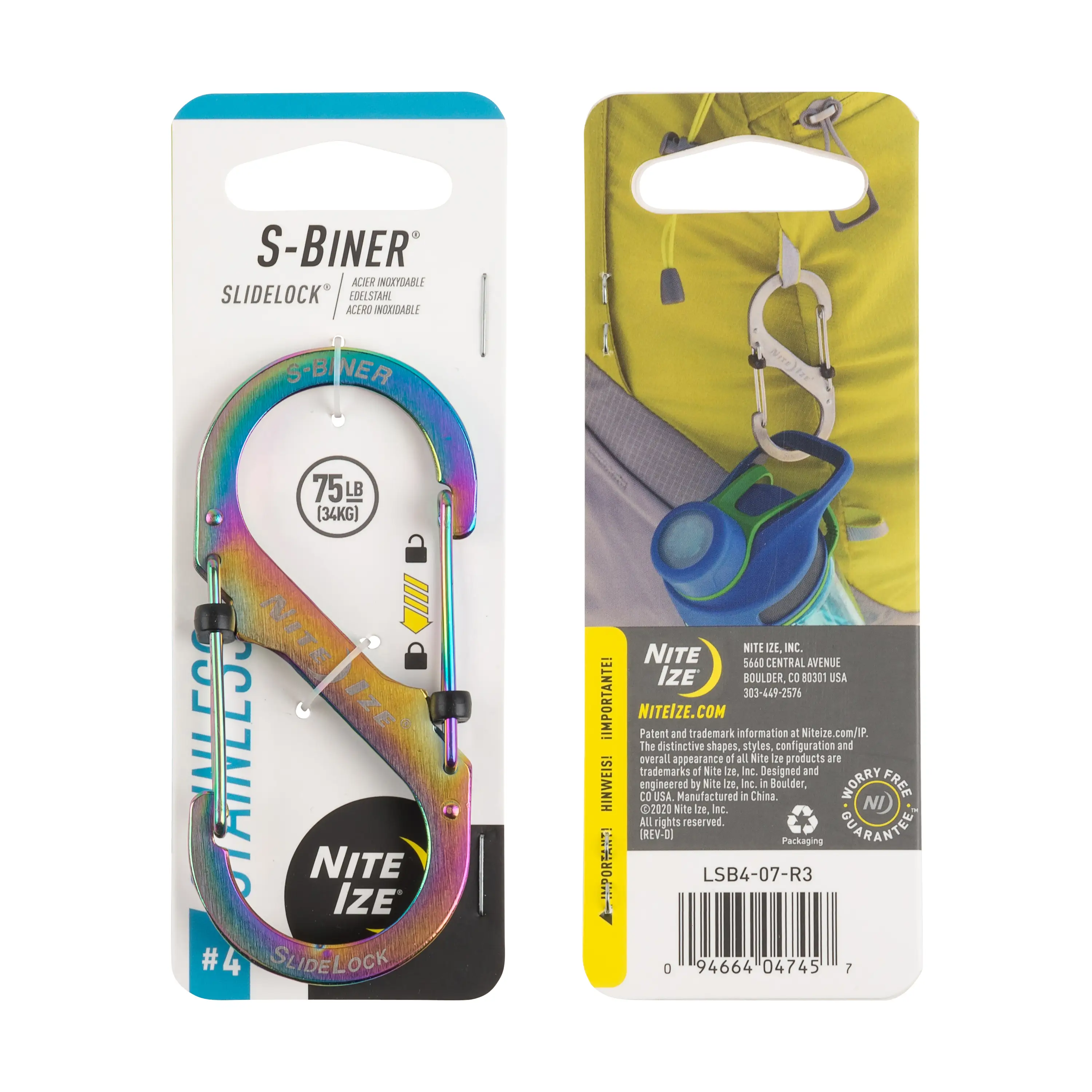 Nite Ize S-Biner SlideLock #4 Spectrum