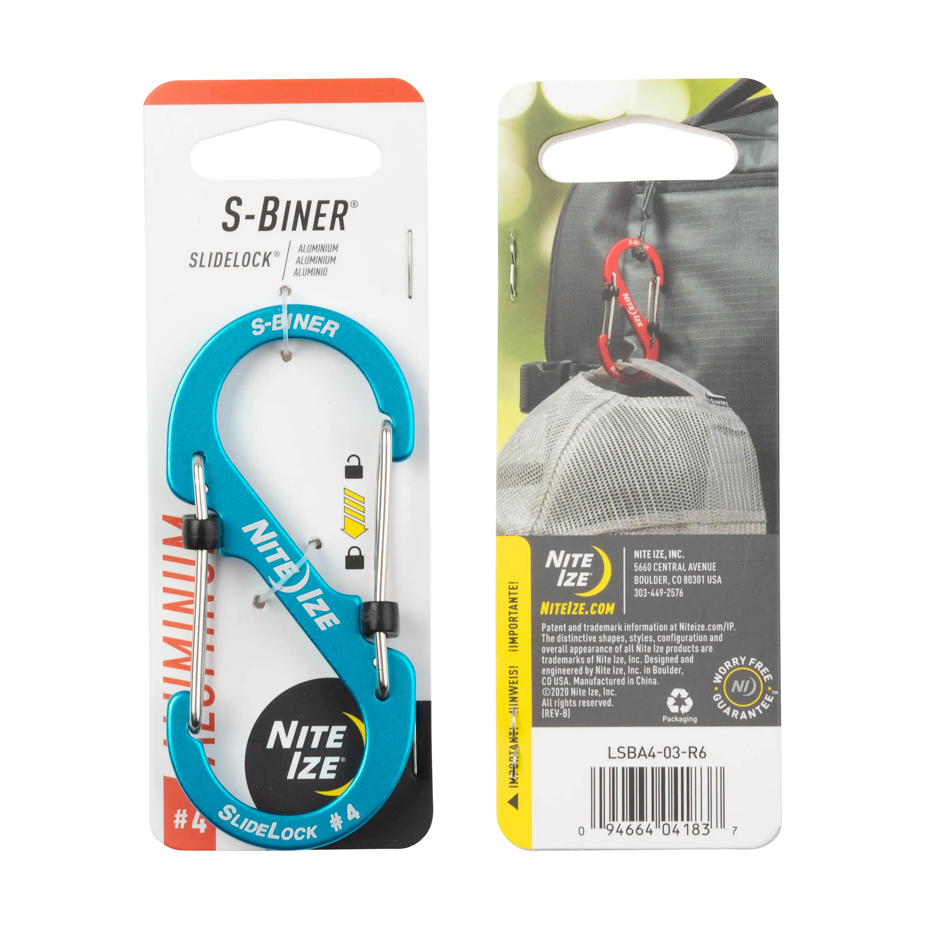 Nite Ize S-Bine SlideLock Al #4 modrá