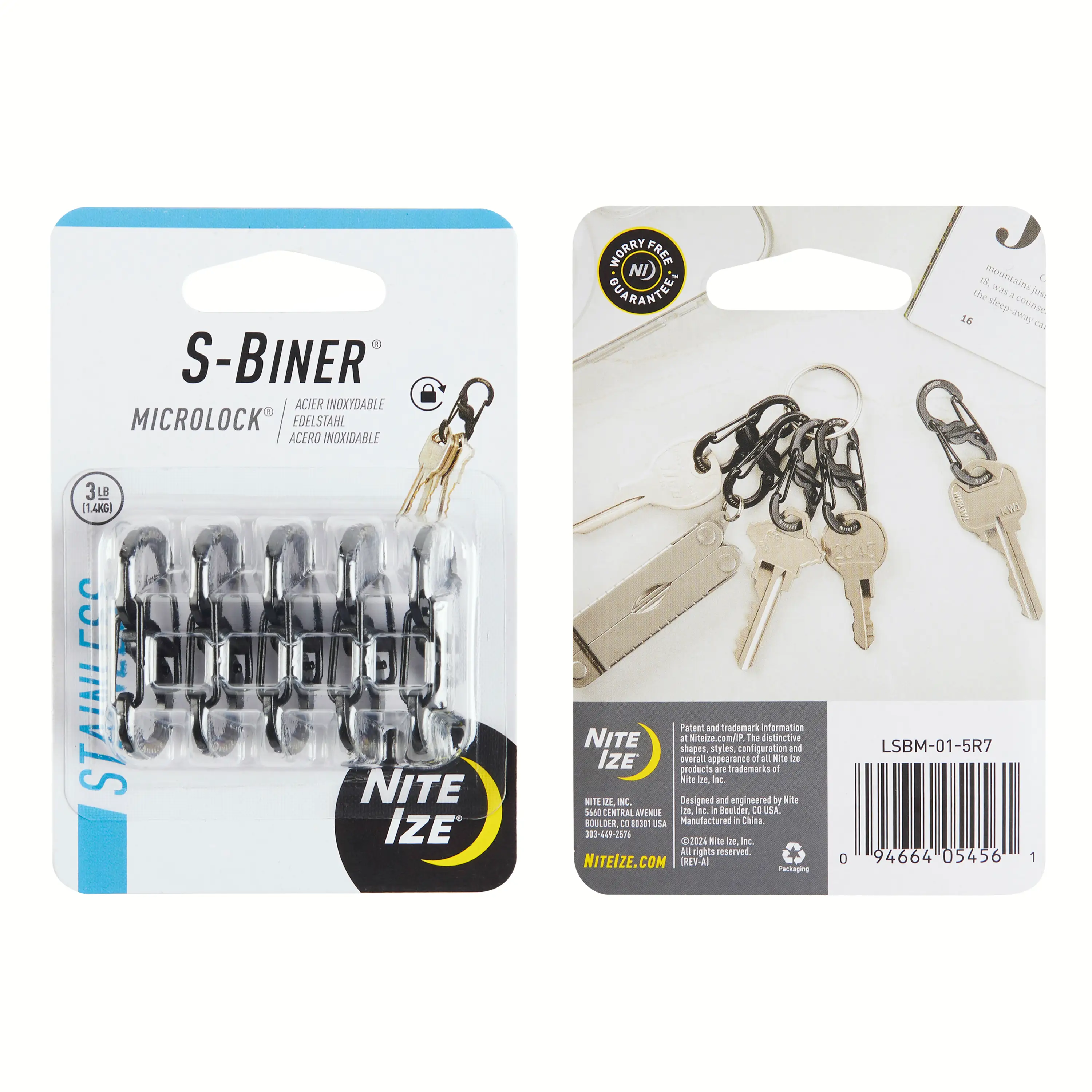 Nite Ize S-Biner MicroLock #2 černá (5ks)