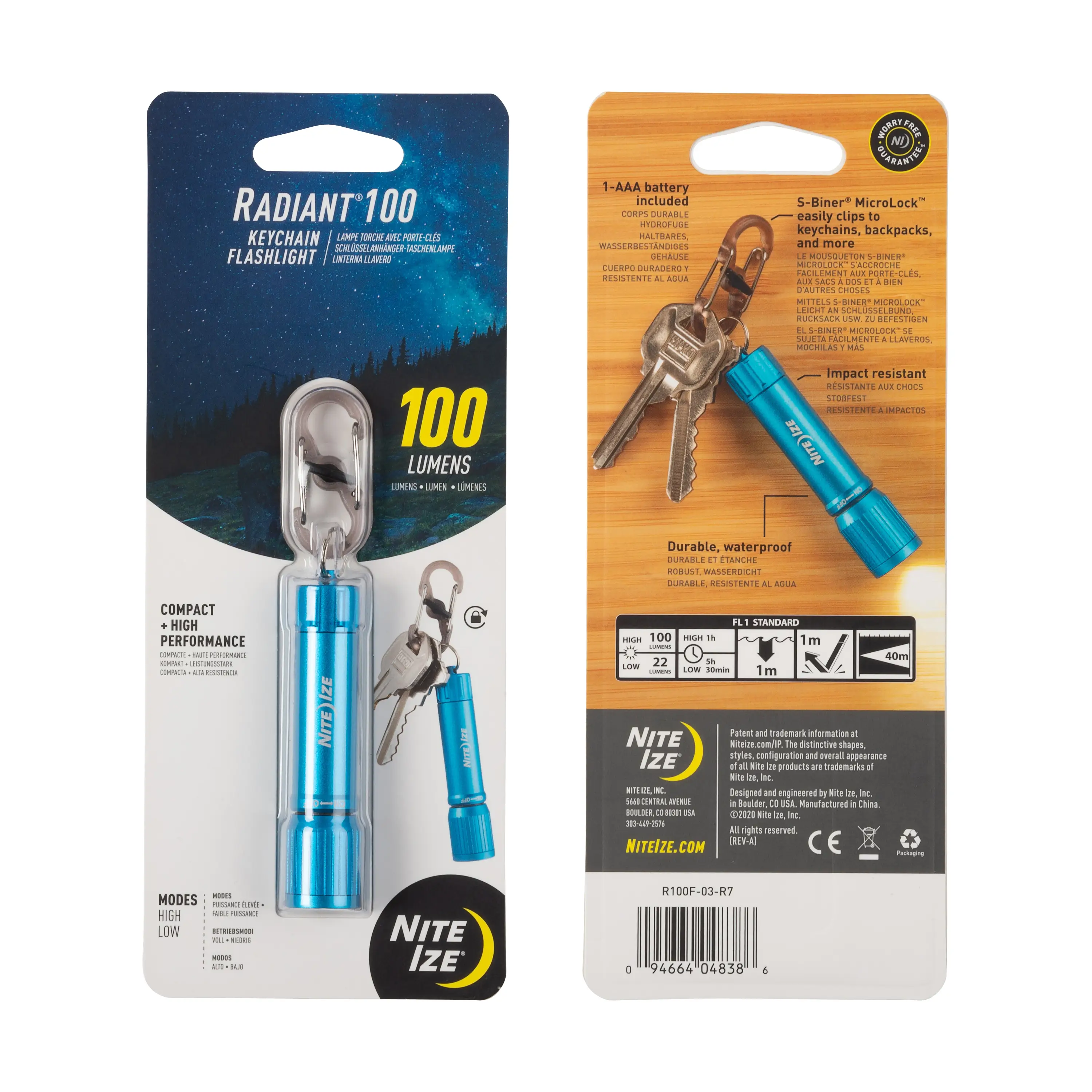 Nite Ize Radiant 100 Keychain Flashlight modrá