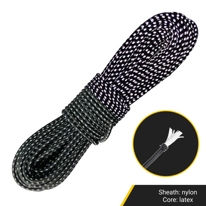 Shock Cord 3mm černá reflexní