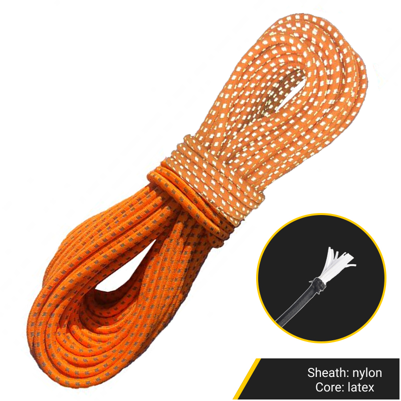 Shock Cord 3,6mm oranžová reflexní