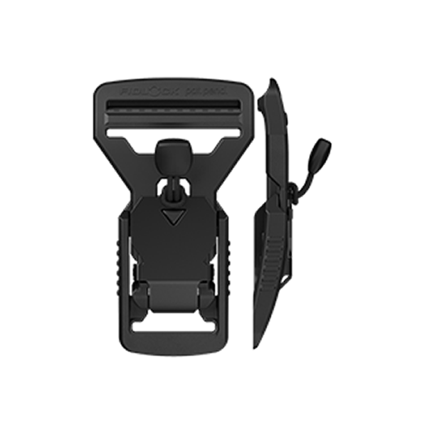 FIDLOCK V-Buckle 25 male 40 black flap + Pulltab