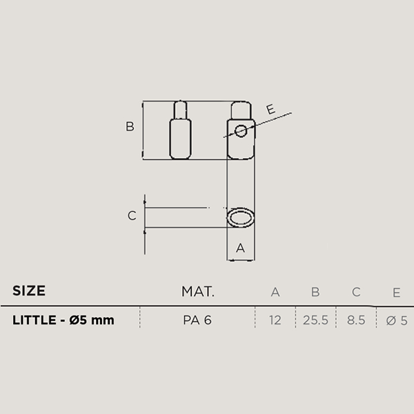 2M Cord Lock Little černá