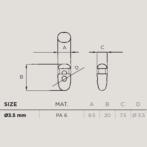 2M Cord Lock Drop černá