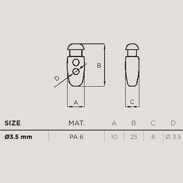 2M Cord Lock Drop 2 černá