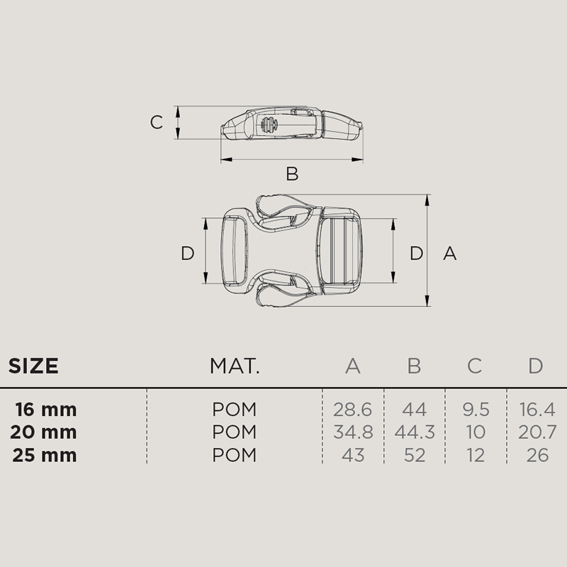 2M EARS BUCKLE EB/16 černá