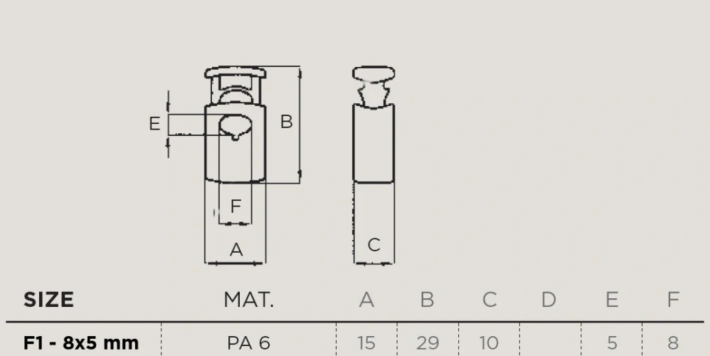 2M Cord Lock F1 černá