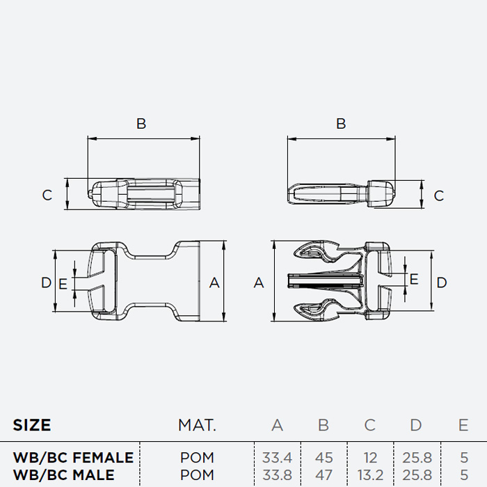 2M Warrior WB/BC 25mm černá (samice)