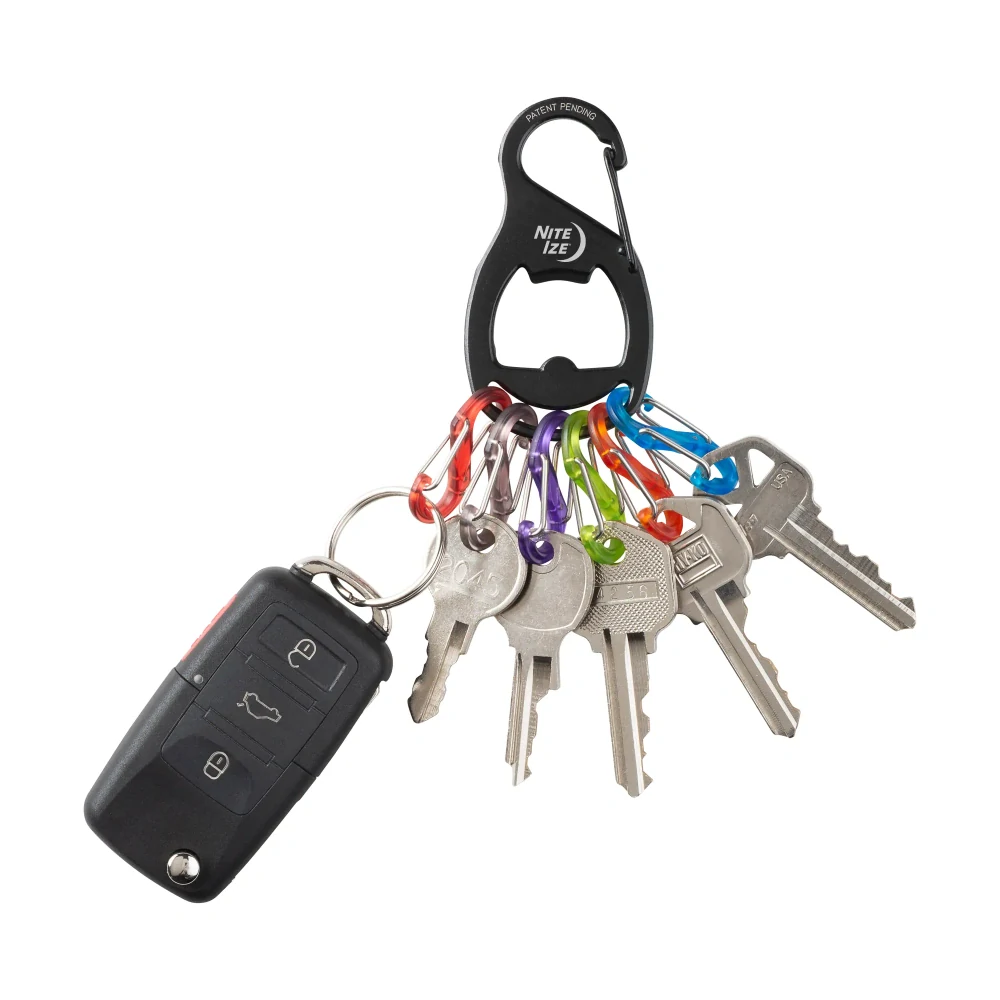 Nite Ize KeyRack+ stříbrná + S-Biner barevné