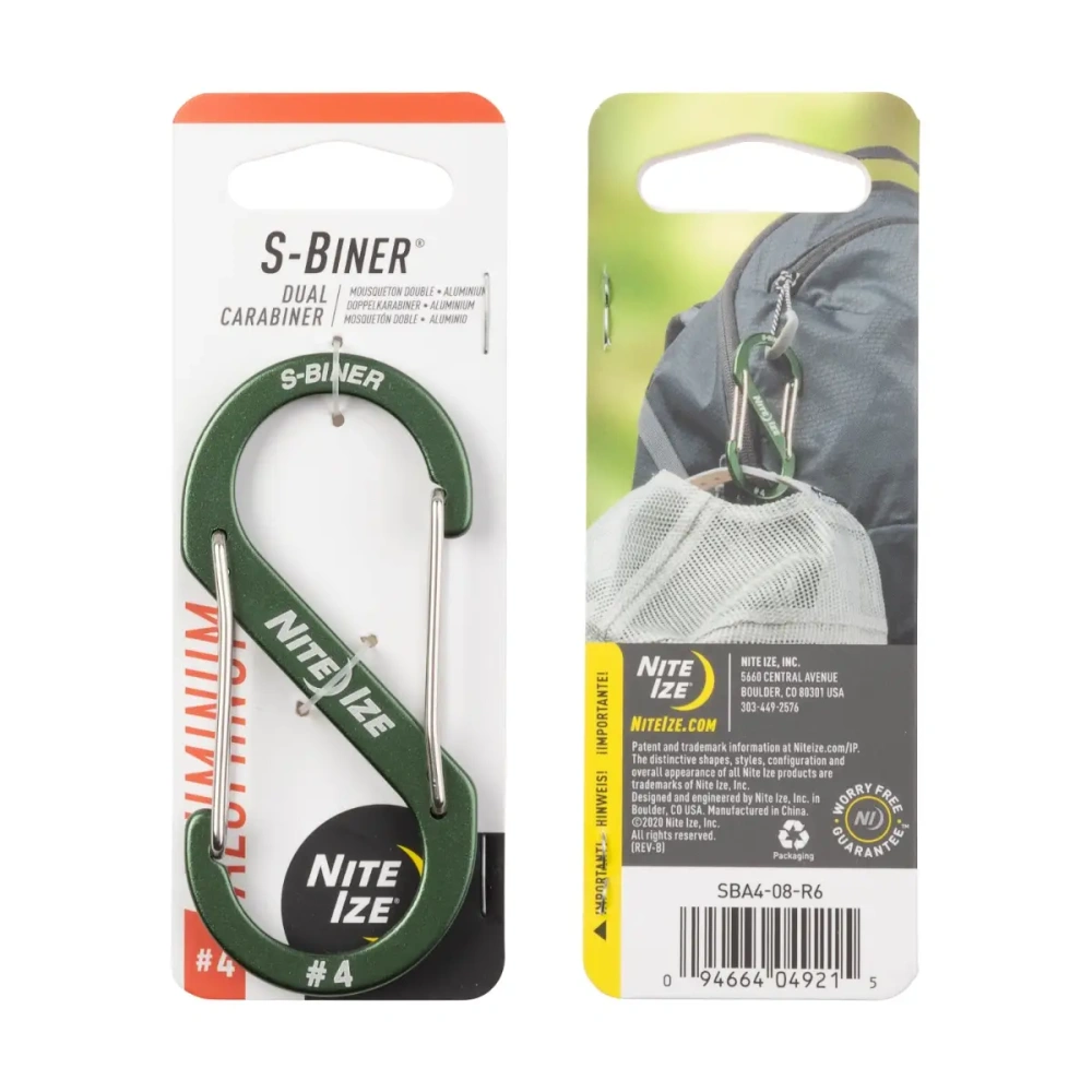 Nite Ize S-BinerAluminum Dual Carabiner #4 - Olive