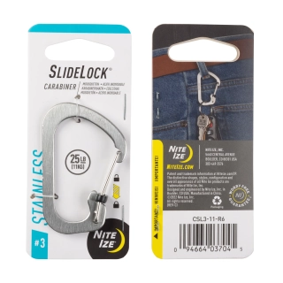 Nite Ize SlideLock Carabiner #3 stříbrná