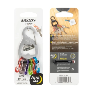 Nite Ize KeyRack+ stříbrná + S-Biner barevné