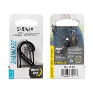 Nite Ize S-Biner Stainless Steel Dual Carabiner #2 - 3 Pack - černá/Stainless
