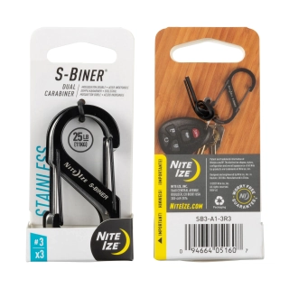 Nite Ize S-Biner Dual Karabiner Edelstahl #3 - 3er Pack - černá/Edelstahl