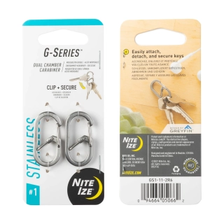 Nite Ize G-Series #1 2pack stříbrná