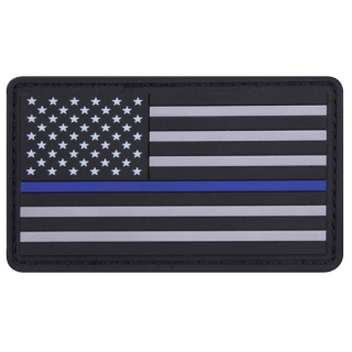 Nášivka Rothco PVC Velcro U.S. Flag Thin Blue Line